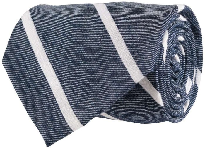 Linen Stripe Tie in Navy by Southern Proper