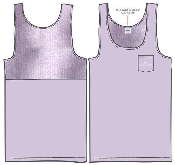 Lavender Seersucker Tank in Lavender by Lauren James