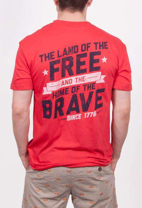 Land of the Free Short Sleve Pocket Tee in Red by Rowdy Gentleman