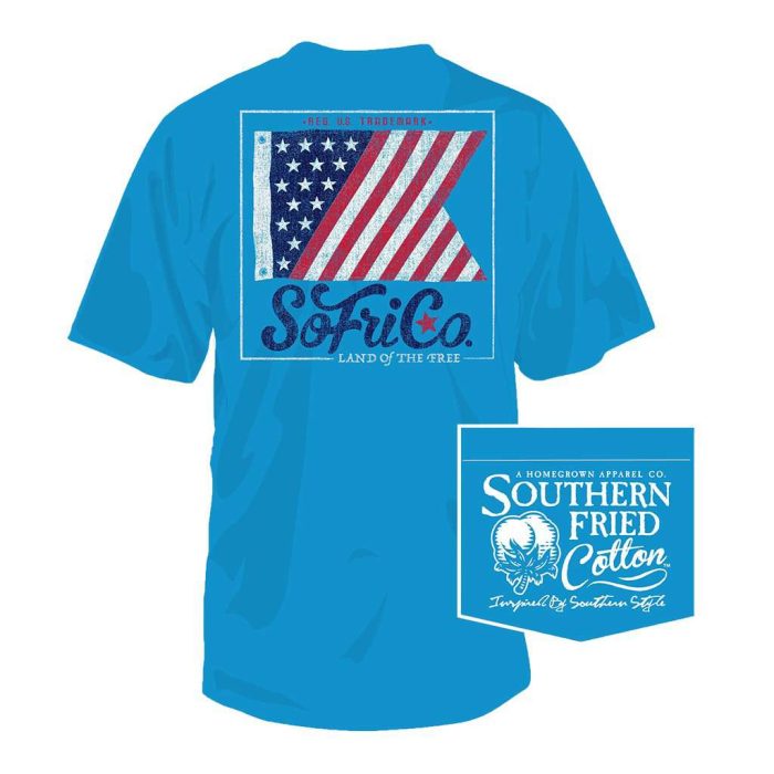 Land of the Free Tee in Snow Cone by Southern Fried Cotton