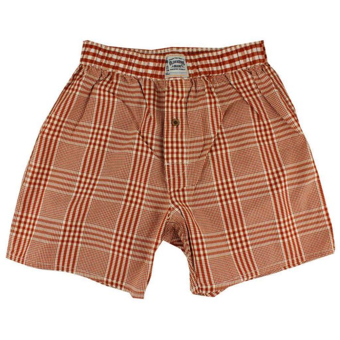 Men's Boxers in Burnt Orange Plaid by Olde School Brand