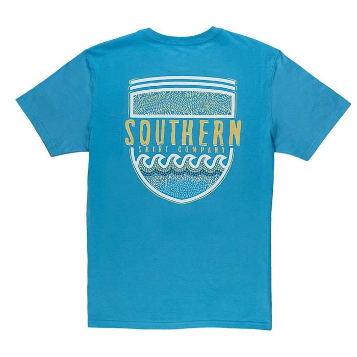 Mosaic Badge Tee in Cendre Blue by The Southern Shirt Co.