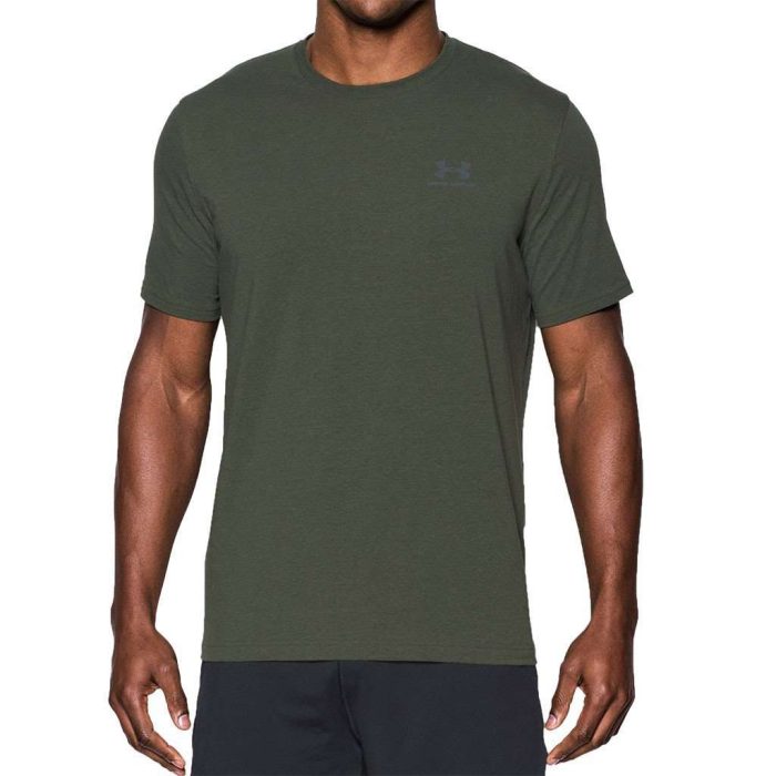 Men's UA Charged Cotton® Sportstyle Tee in Dark Green by Under Armour