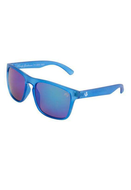 Matte Crystal Sunglasses in Blue with Smoke Green Lens by Rowdy Gentleman