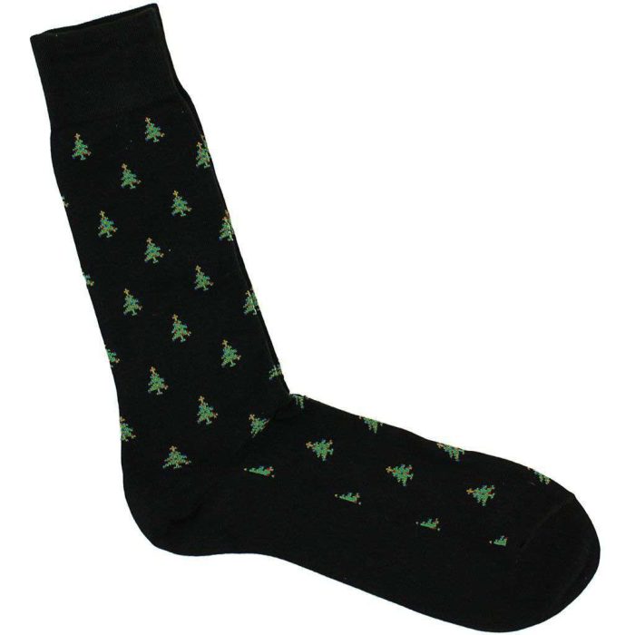 Men's Christmas Tree Socks in Black by Byford