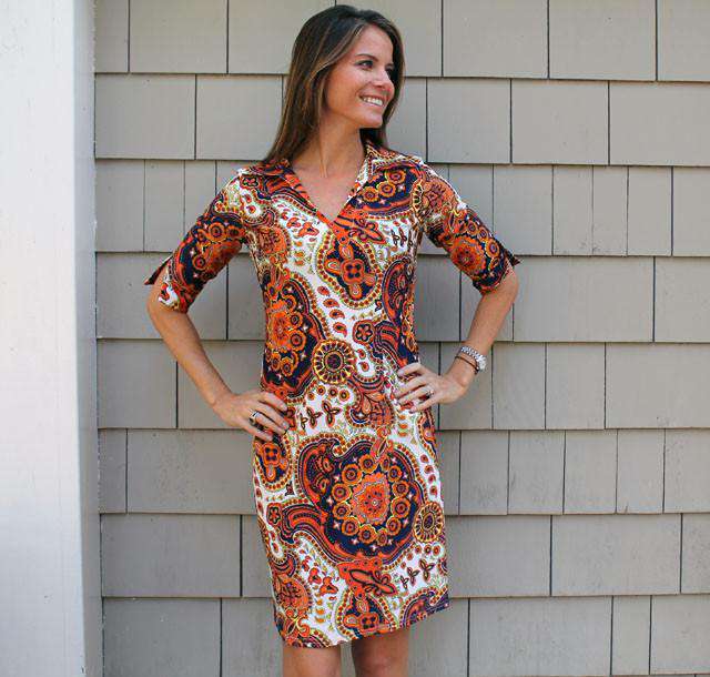 Michelle Dress in Navy Medallion by Jude Connally