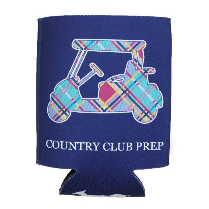 Madras Golf Cart Can Holder in Navy by Country Club Prep