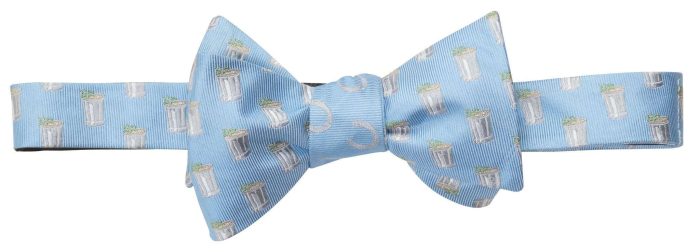 Mint Julep and Horse Shoe Bow Tie in Light Blue by Southern Proper