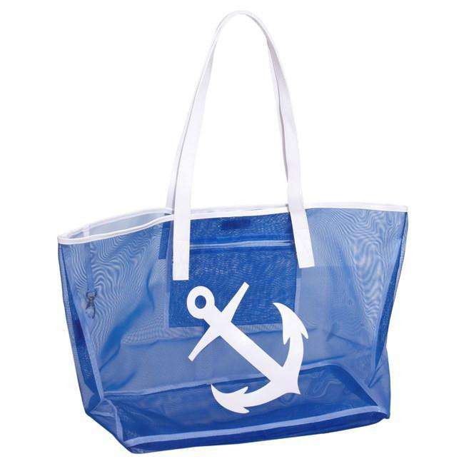 Madison Mesh Tote in Navy with White Anchor by Lolo