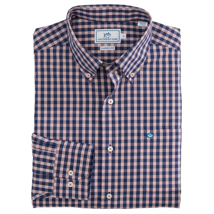 Mt. Pleasant Plaid Sport Shirt in Blue Night by Southern Tide