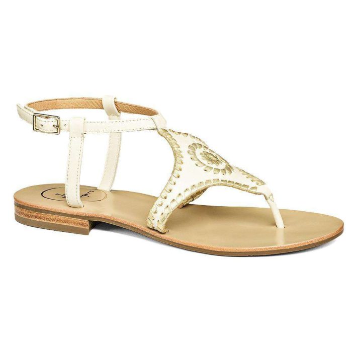 Maci Sandal in Bone and Gold by Jack Rogers