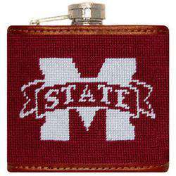Mississippi State Needlepoint Flask in Maroon by Smathers & Branson