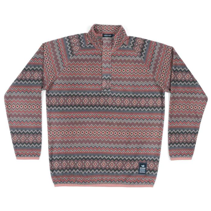 Marrakesh Stripe Pullover in Burnt Taupe & Washed Red by Southern Marsh