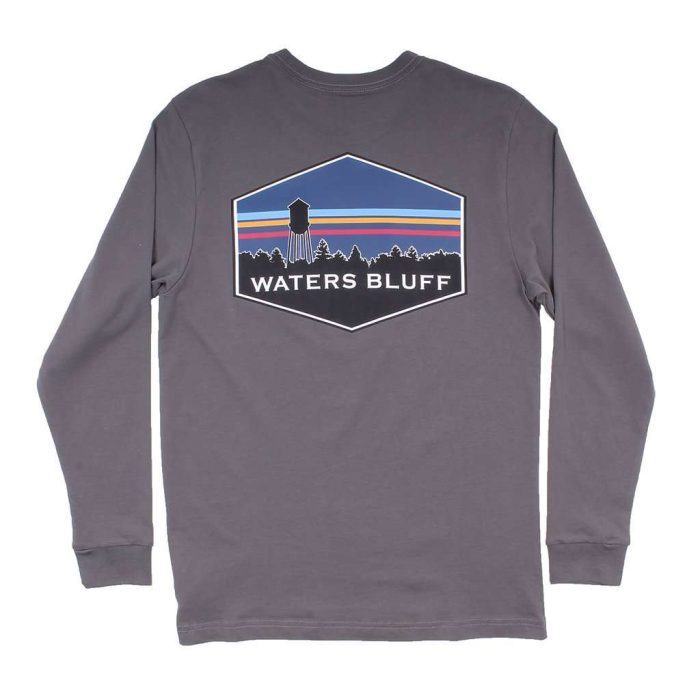 Midnight Tower Long Sleeve Tee in Pepper by Waters Bluff