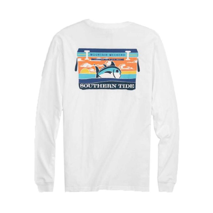 Mountain Weekend Cooler Long Sleeve T-Shirt in Classic White by Southern Tide