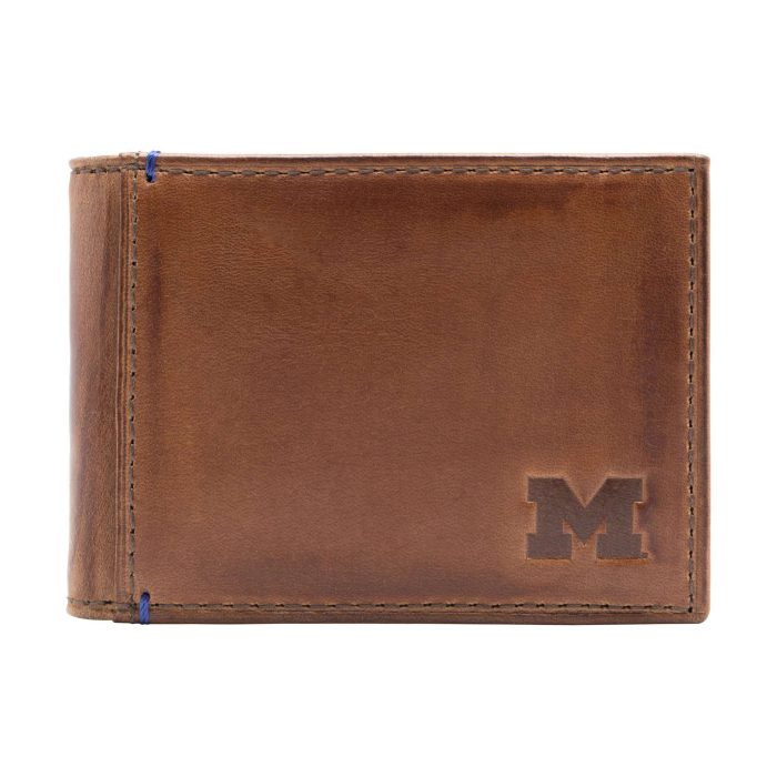Michigan Wolverines Campus Flip Bifold Front Pocket Wallet by Jack Mason