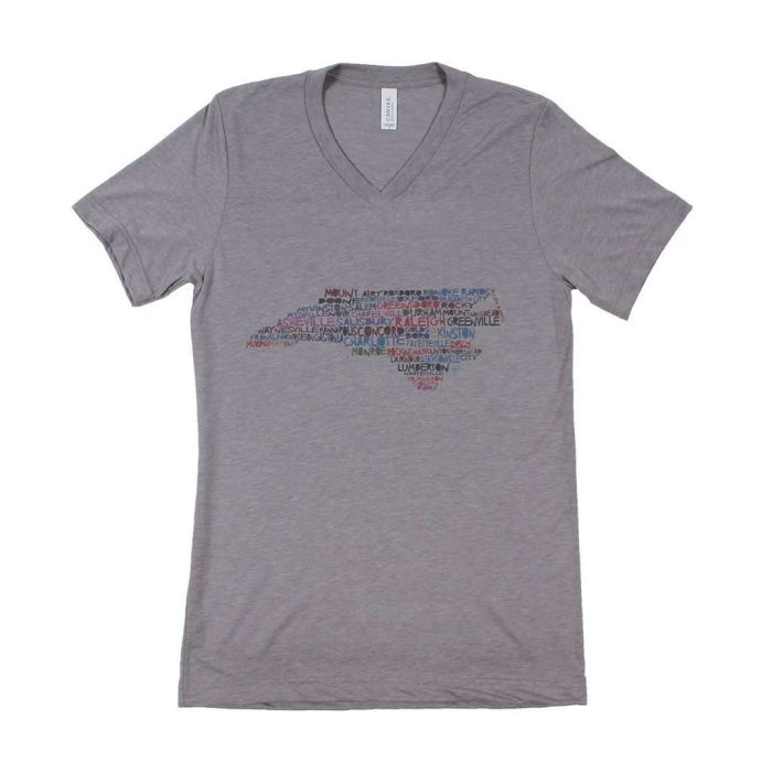 North Carolina Cities and Towns V-Neck by Southern Roots
