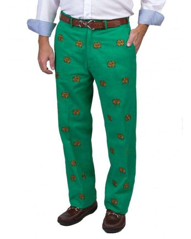 Notre Dame Stadium Pant in Green by Pennington & Bailes