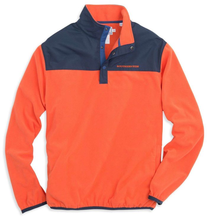 Navigational Fleece Pullover in Orange Sky by Southern Tide