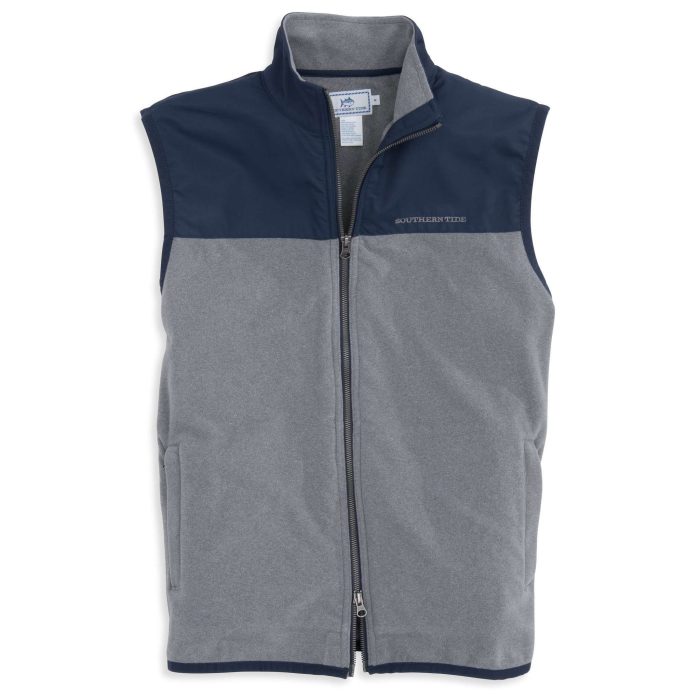 Navigational Fleece Vest in Steel Grey by Southern Tide