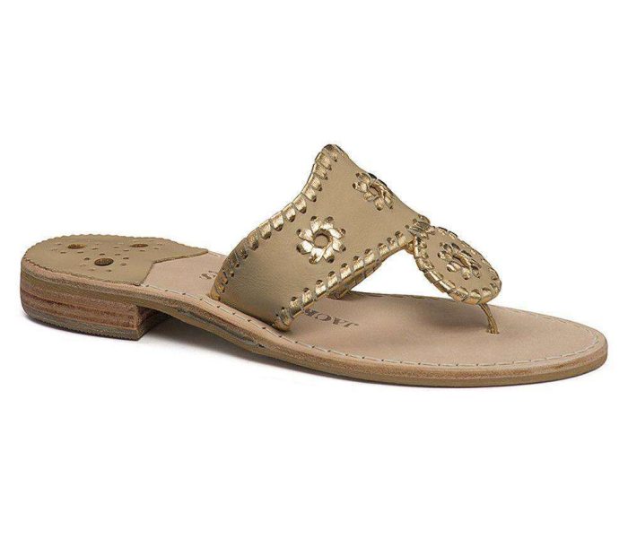 Nantucket Gold Sandal in Baby Camel & Gold by Jack Rogers
