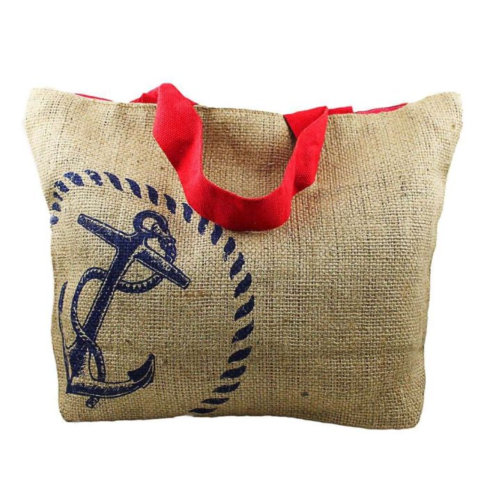 Nautical Jute Sack with Blue Anchor by The Royal Standard