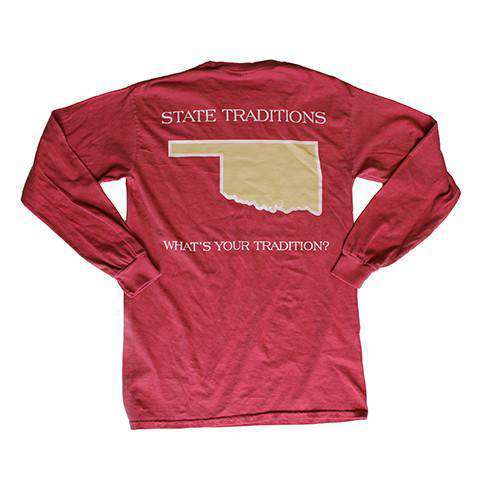 OK Norman Long Sleeve T-Shirt in Crimson by State Traditions