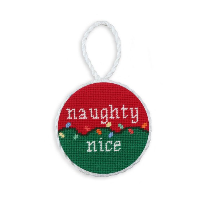 Naughty or Nice Needlepoint Ornament by Smathers & Branson