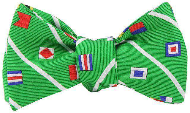 Nautical Signal Flag Bow Tie in Kelly Green by Anchored Style