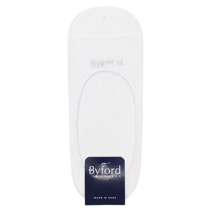 No-Sock Socks in White by Byford