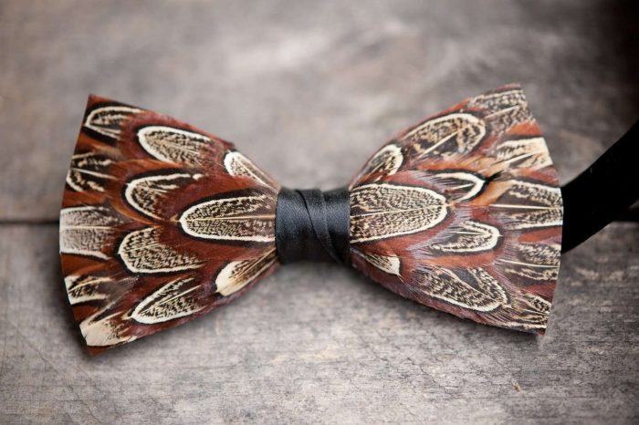 Original Feather Bow Tie in Phunky Pheasant by Brackish Bow Ties