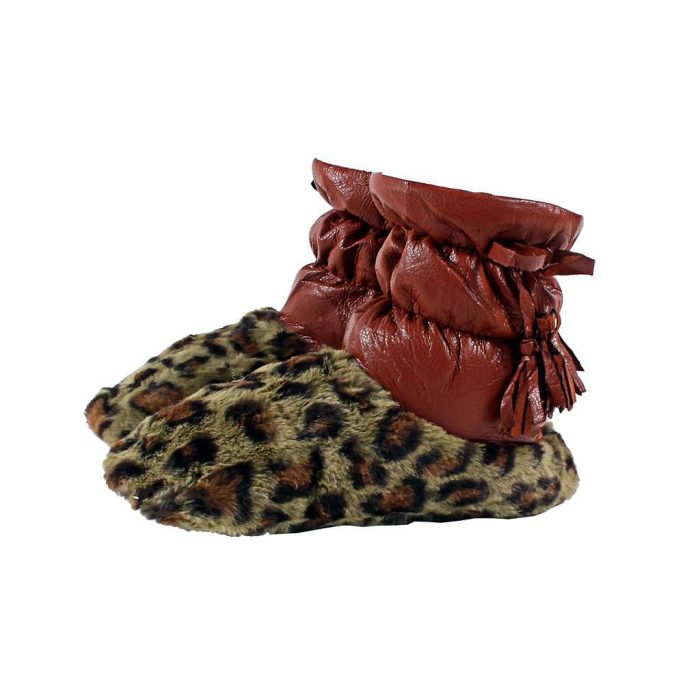 Oslo Leopard Sherpa Booties by Nordic Fleece