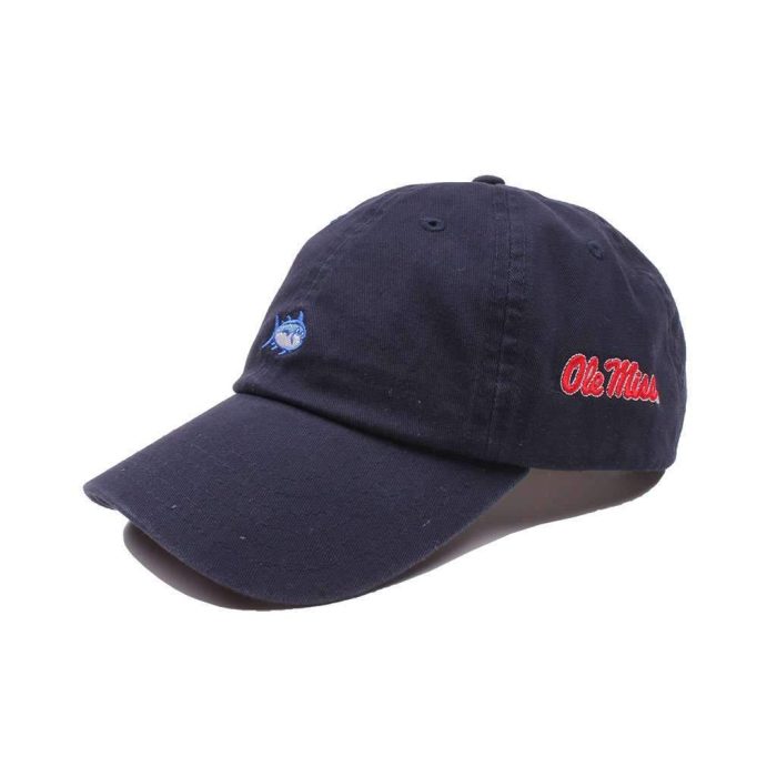 Ole Miss Collegiate Skipjack Hat in Navy by Southern Tide