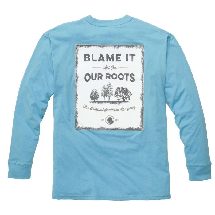 Our Roots Long Sleeve Tee in Retro Blue by Southern Proper