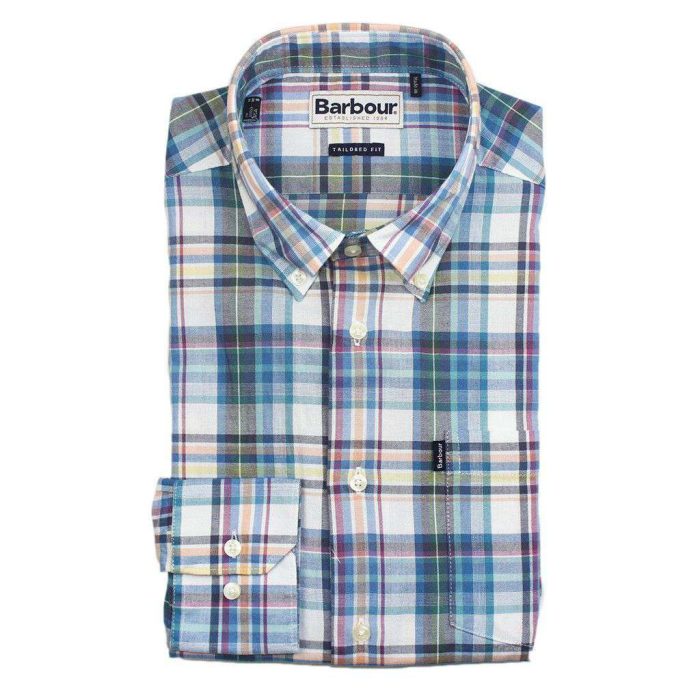 Orson Tailored Fit Button Down in Blue by Barbour