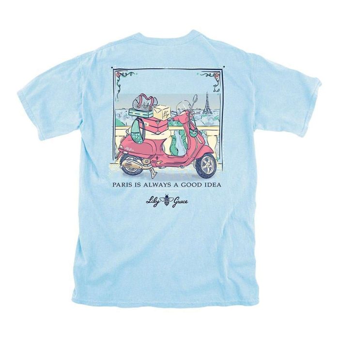Paris Is Always a Good Idea Tee in Chambray by Lily Grace