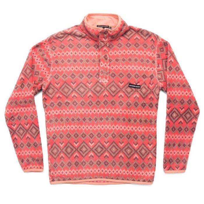 Pisgah Aztec Pullover in Washed Red by Southern Marsh