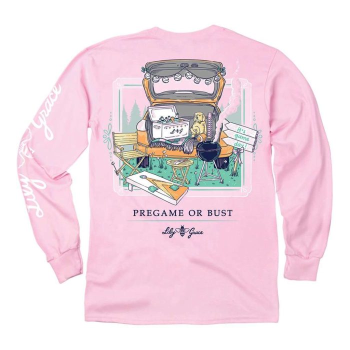 Pregame or Bust Long Sleeve Tee in Blossom by Lily Grace
