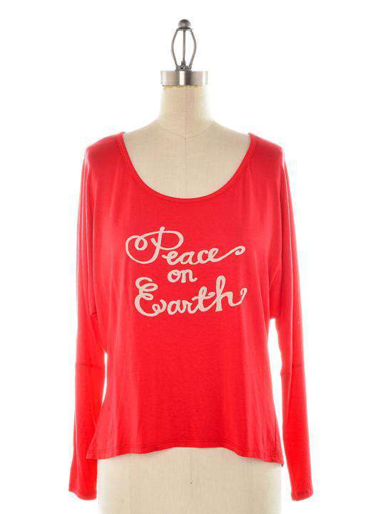 Peace on Earth Cut-Out Tee in Red by Judith March