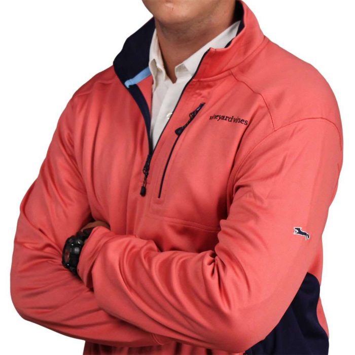 Performance Jersey 1/4 Zip in Jetty Red by Vineyard Vines
