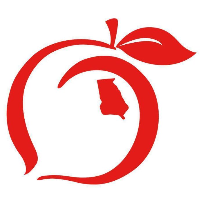Peach Logo Decal in Red by Peach State Pride