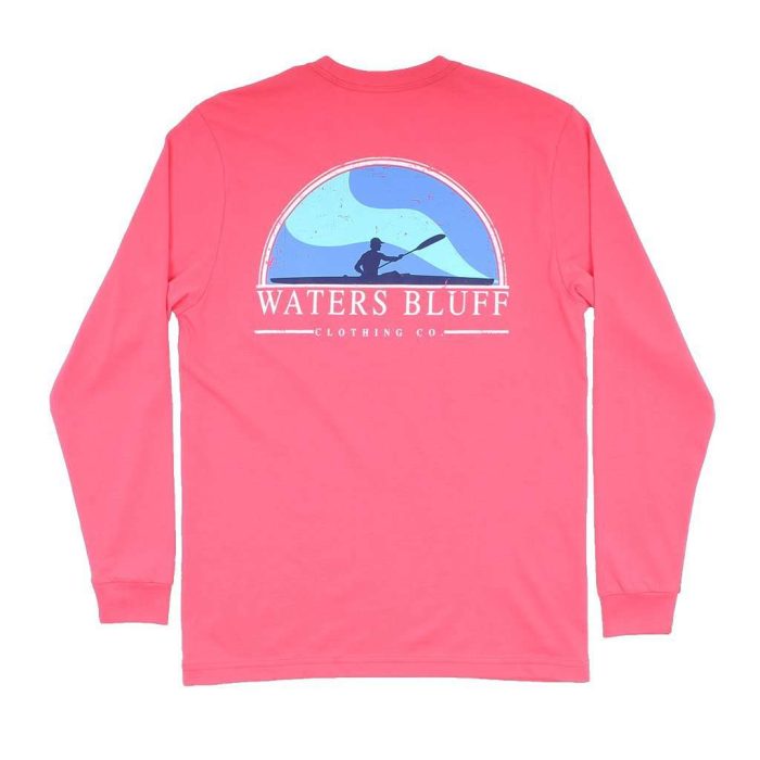 Paddler Long Sleeve Tee in Watermelon by Waters Bluff