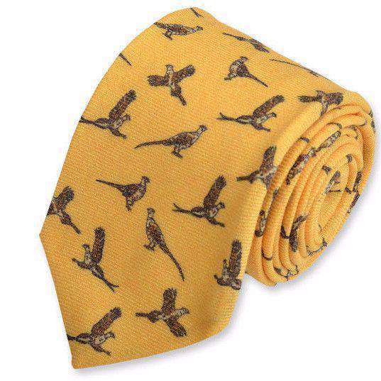 Pheasant Neck Tie in Gold by High Cotton