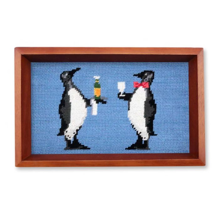 Penguin Needlepoint Valet Tray by Smathers & Branson