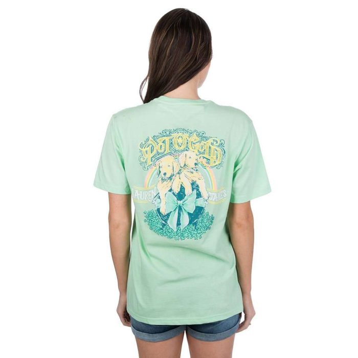 Pot O'Gold Puppy Tee in Green Ash by Lauren James