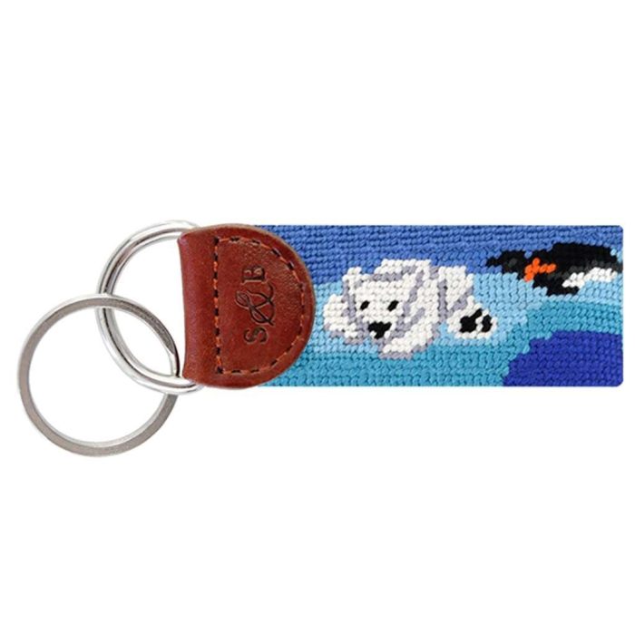 Polar Party Needlepoint Key Fob by Smathers & Branson