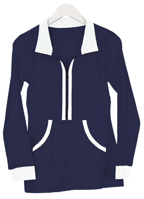 Polly Pullover in Navy and White Stripe by Duffield Lane