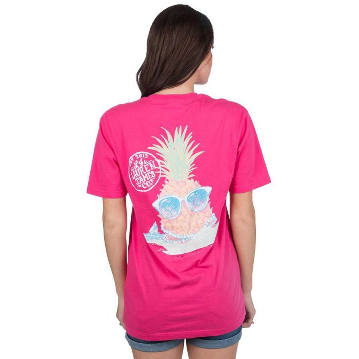 Preppy Pineapple Tee in Raspberry by Lauren James