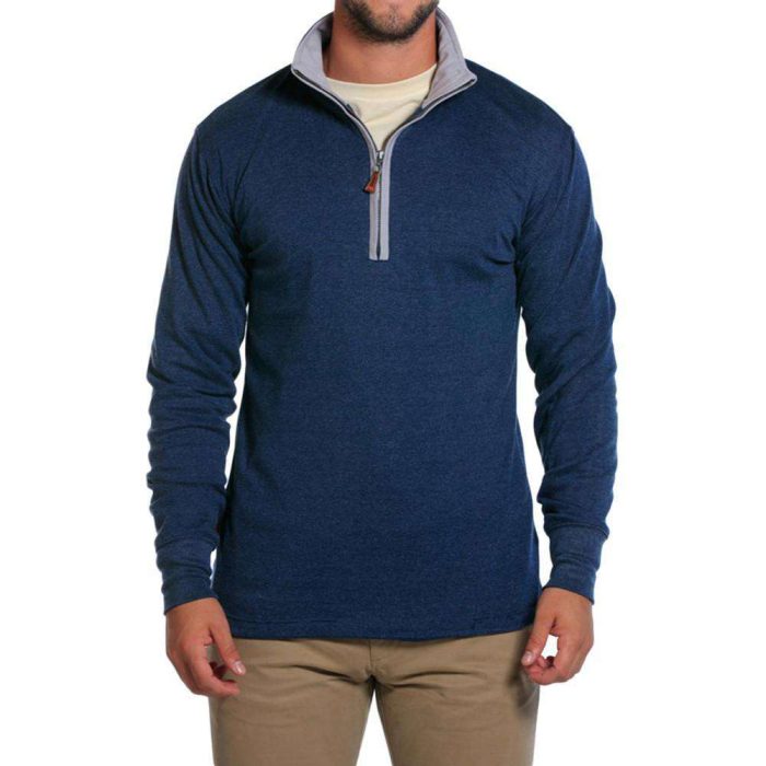 Puremeso Quarter Zip Pullover in Navy by The Normal Brand