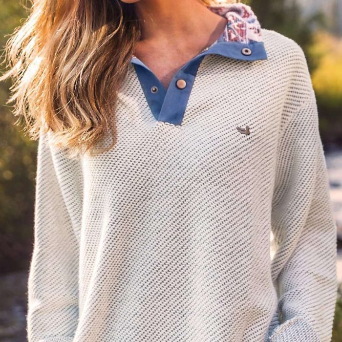 Pawleys Rope Pullover in Oatmeal by Southern Marsh